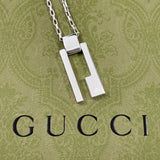 GUCCI Necklace 145171 J8400 8106 G logo plate Silver925 Silver unisex Second hand