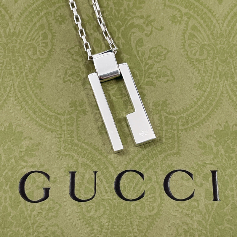 GUCCI Necklace 145171 J8400 8106 G logo plate Silver925 Silver unisex Second hand