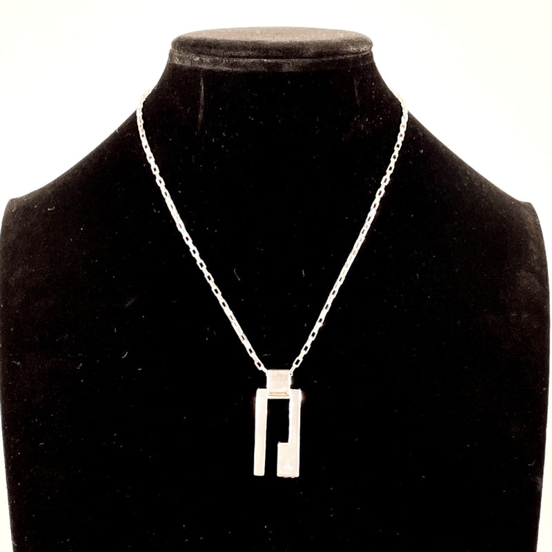 GUCCI Necklace 145171 J8400 8106 G logo plate Silver925 Silver unisex Second hand