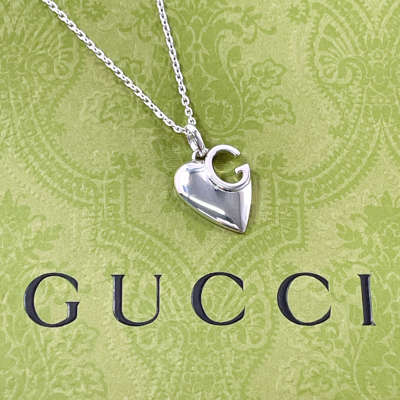GUCCI Necklace 233963 J8400 8106 G logo heart Silver925 Silver Women Second hand
