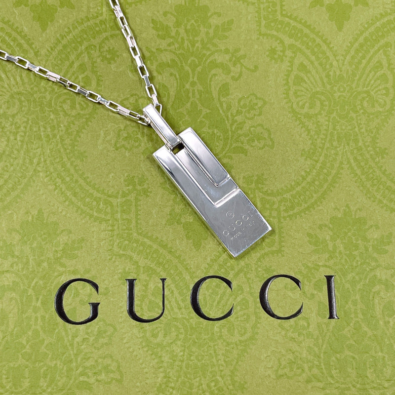 GUCCI Necklace plate Silver925 Silver unisex Second hand
