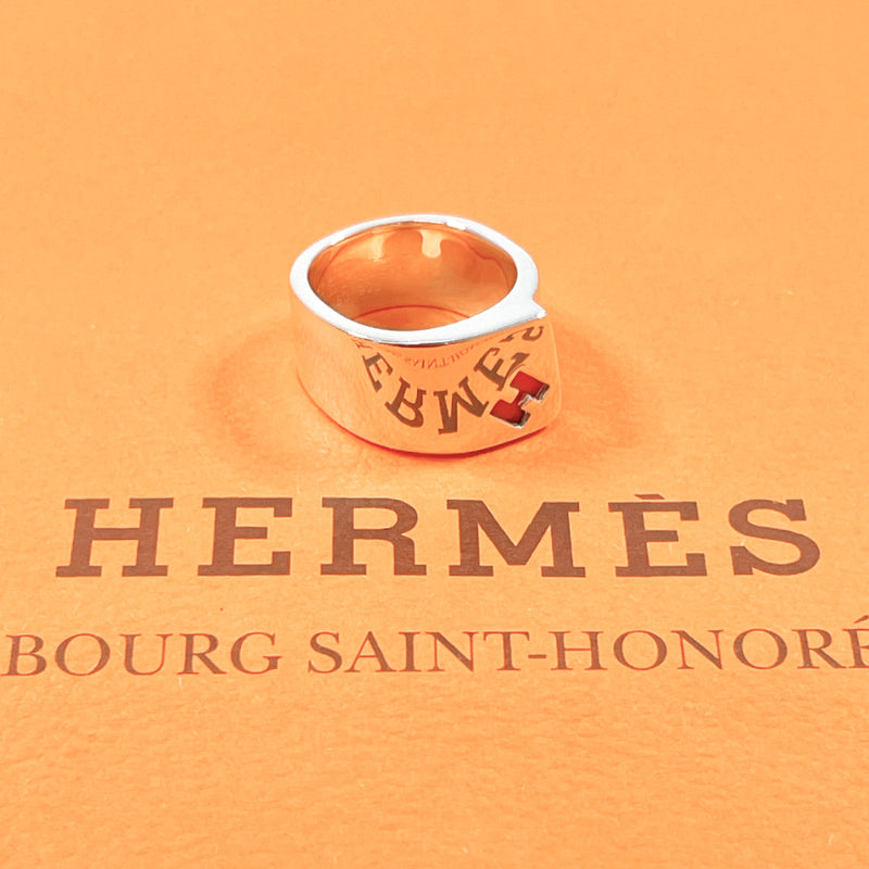 HERMES Ring candy Silver925/Coral #US 5 1/2 Silver Silver Women Second hand