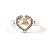 TIFFANY&Co. Ring Heart ribbon Silver925/K18 yellow gold #US 5 3/4 Silver Silver Women Second hand
