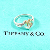 TIFFANY&Co. Ring Heart ribbon Silver925/K18 yellow gold #US 6 Silver Silver Women Second hand
