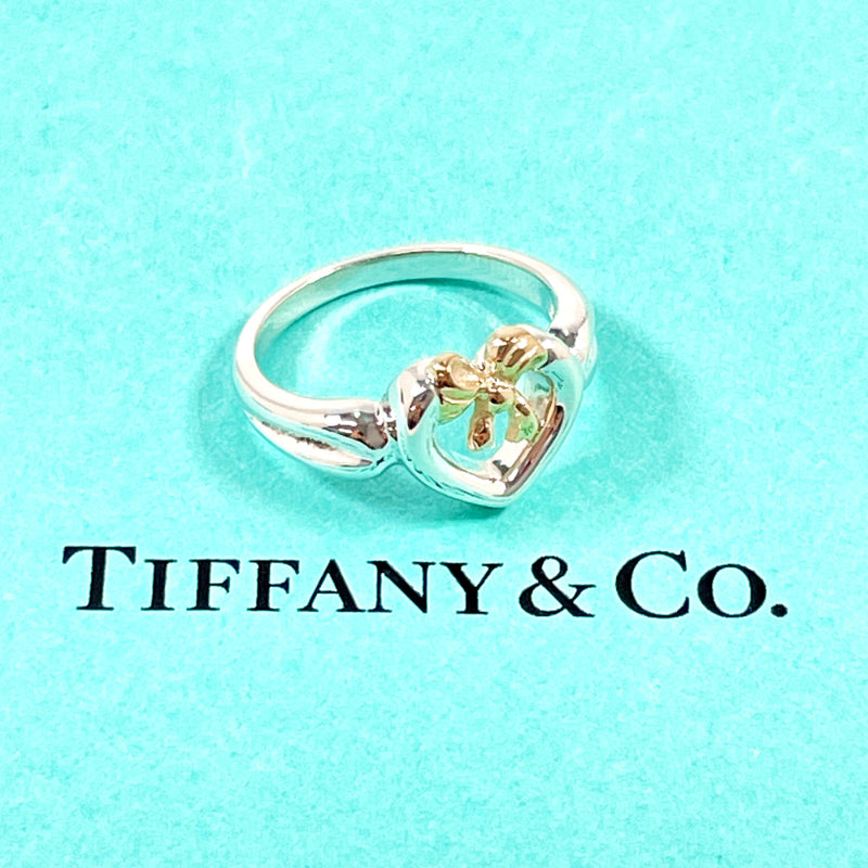TIFFANY&Co. Ring Heart ribbon Silver925/K18 yellow gold #US 6 Silver Silver Women Second hand