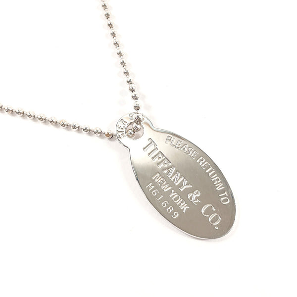 TIFFANY&Co. Necklace oval tag Return to Silver925 Silver Women Second hand
