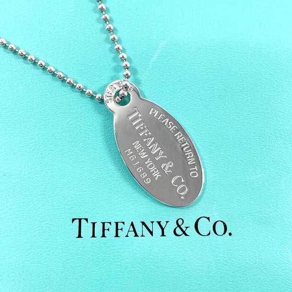 TIFFANY&Co. Necklace oval tag Return to Silver925 Silver Women Second hand