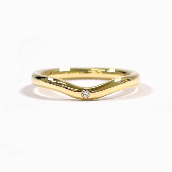 TIFFANY&Co. Ring Curved Elsa Peretti K18 yellow gold/diamond #US 4 3/4 gold Women Second hand