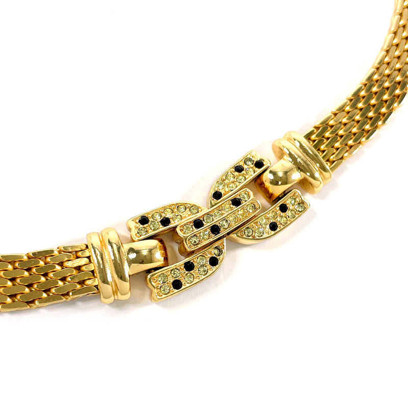 Christian Dior Necklace choker metal/Rhinestone gold Women Second hand