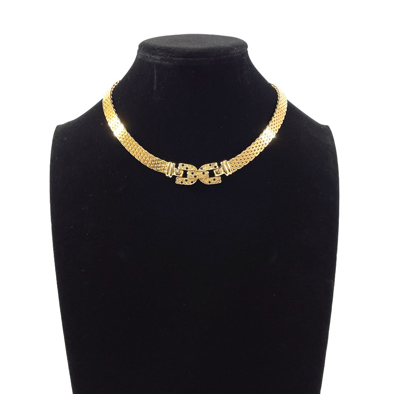 Christian Dior Necklace choker metal/Rhinestone gold Women Second hand
