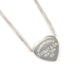TIFFANY&Co. Necklace Heart Tag Double Chain Return to Silver925 Silver Women Second hand