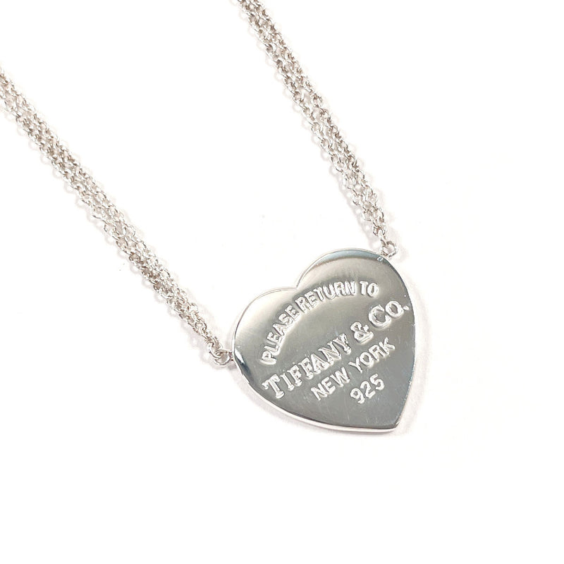 TIFFANY&Co. Necklace Heart Tag Double Chain Return to Silver925 Silver Women Second hand