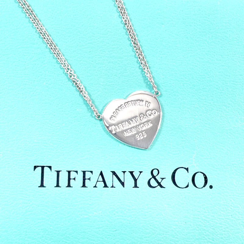 TIFFANY&Co. Necklace Heart Tag Double Chain Return to Silver925 Silver Women Second hand