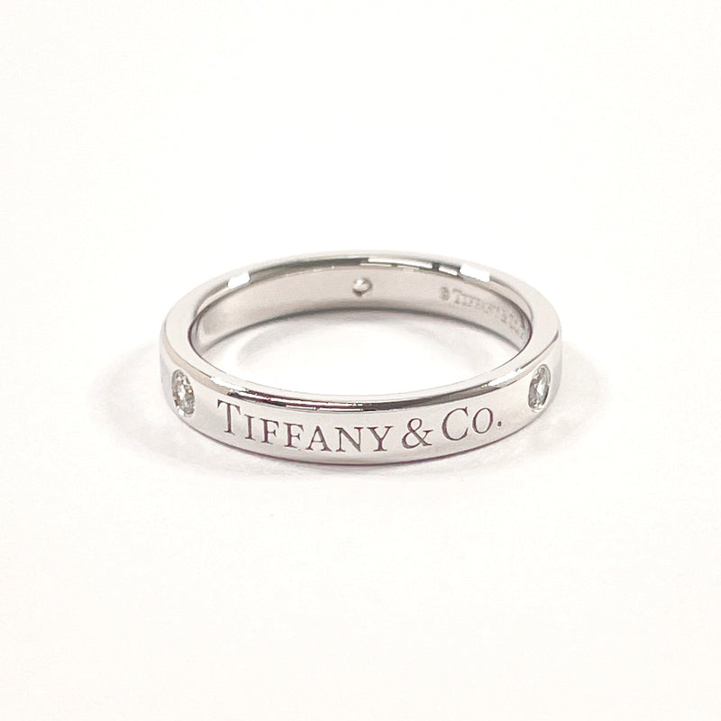 TIFFANY&Co. Ring 60001883 Flat band ring Pt950Platinum/diamond #US 4 3/4 Silver Women Second hand