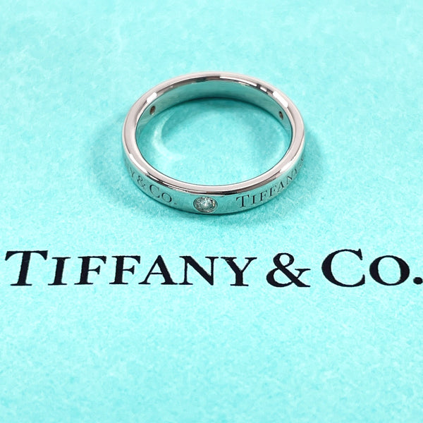 TIFFANY&Co. Ring 60001883 Flat band ring Pt950Platinum/diamond #US 4 3/4 Silver Women Second hand