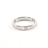 TIFFANY&Co. Ring 60001883 Flat band ring Pt950Platinum/diamond #US 4 3/4 Silver Women Second hand