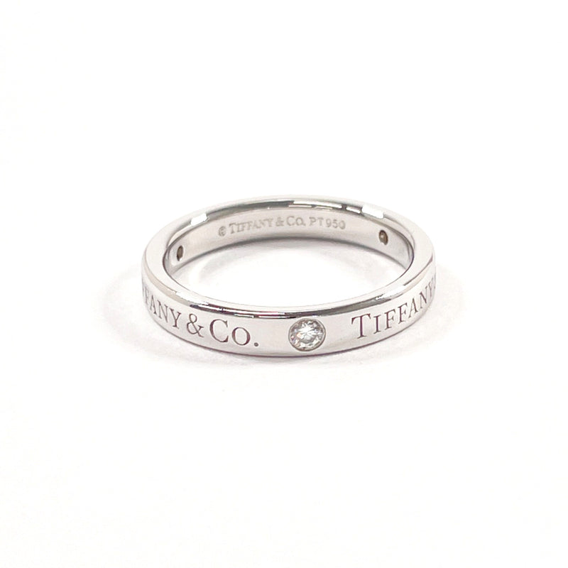 TIFFANY&Co. Ring 60001883 Flat band ring Pt950Platinum/diamond #US 4 3/4 Silver Women Second hand