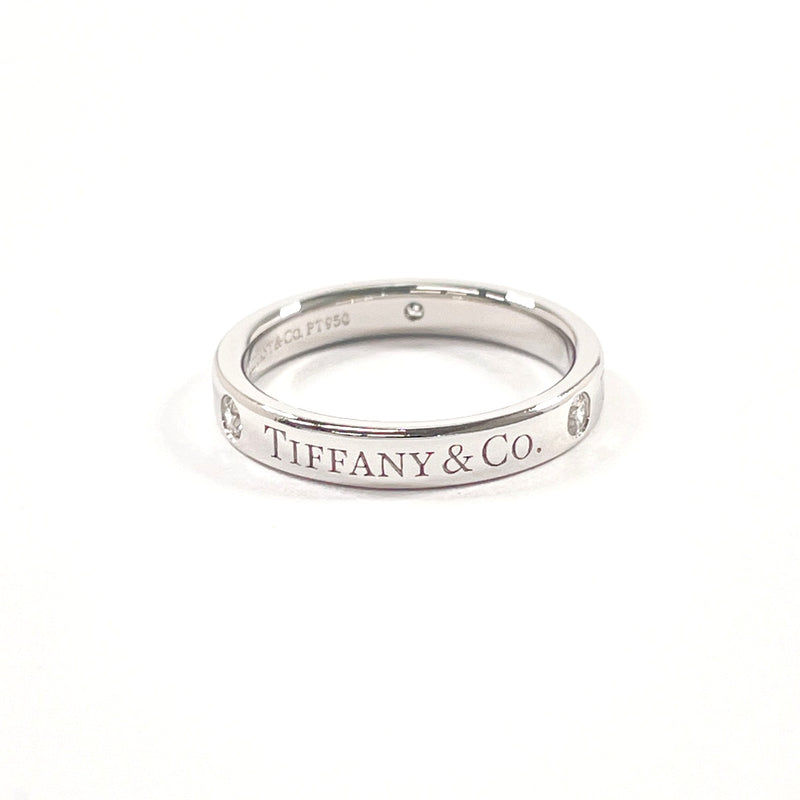 TIFFANY&Co. Ring 60001883 Flat band ring Pt950Platinum/diamond #US 4 3/4 Silver Women Second hand