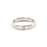 TIFFANY&Co. Ring 60001883 Flat band ring Pt950Platinum/diamond #US 4 3/4 Silver Women Second hand