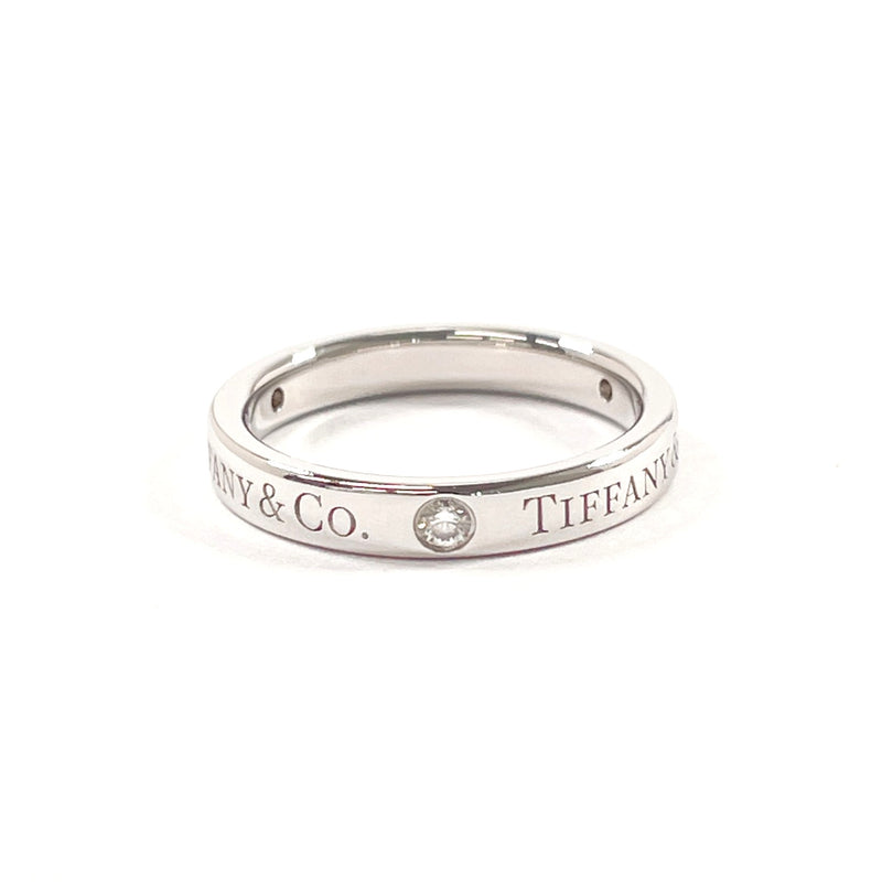 TIFFANY&Co. Ring 60001883 Flat band ring Pt950Platinum/diamond #US 4 3/4 Silver Women Second hand
