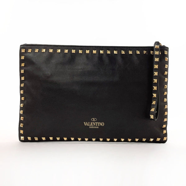 Valentino Garavani Clutch bag BFD147BOL1 Rock studs leather Black unisex Second hand