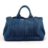 PRADA Tote Bag B2642B Canapa M 2WAY denim blue Women Second hand