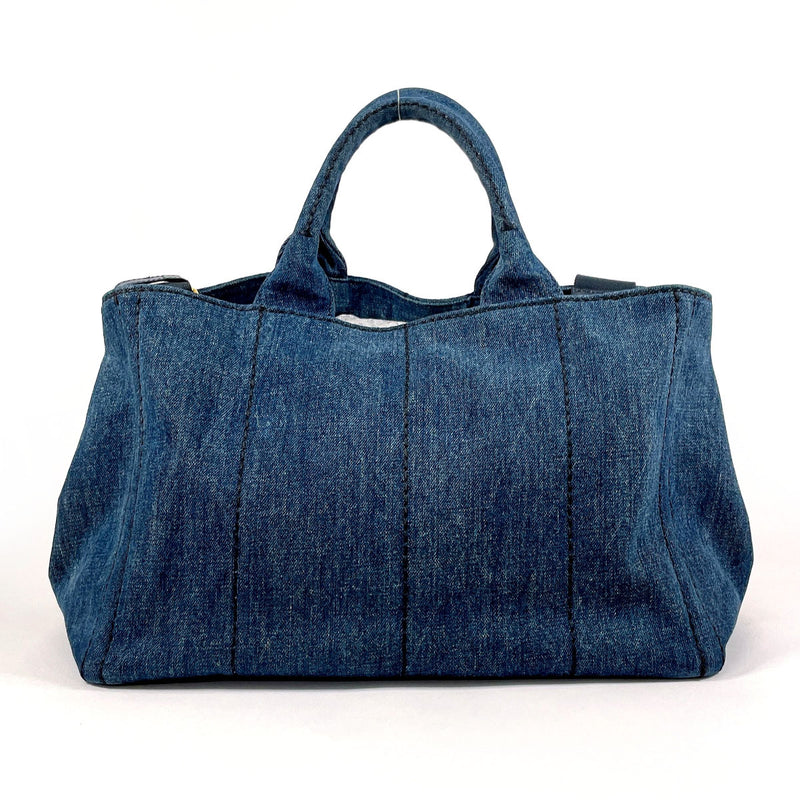 PRADA Tote Bag B2642B Canapa M 2WAY denim blue Women Second hand