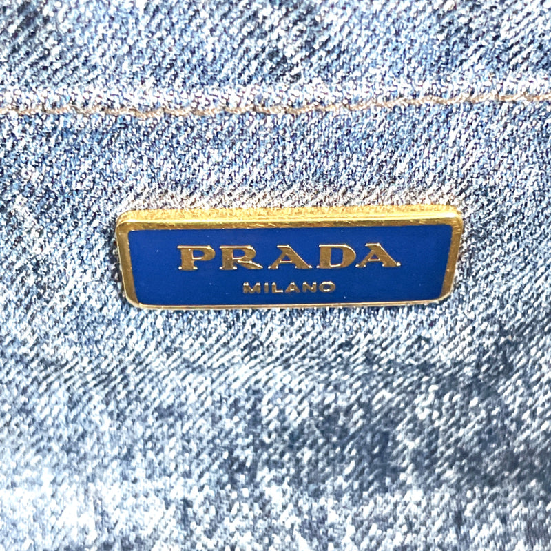 PRADA Tote Bag B1877B Canapa M denim blue Women Second hand