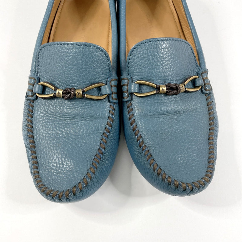 LOUIS VUITTON loafers Raspail Line leather blue mens Second hand