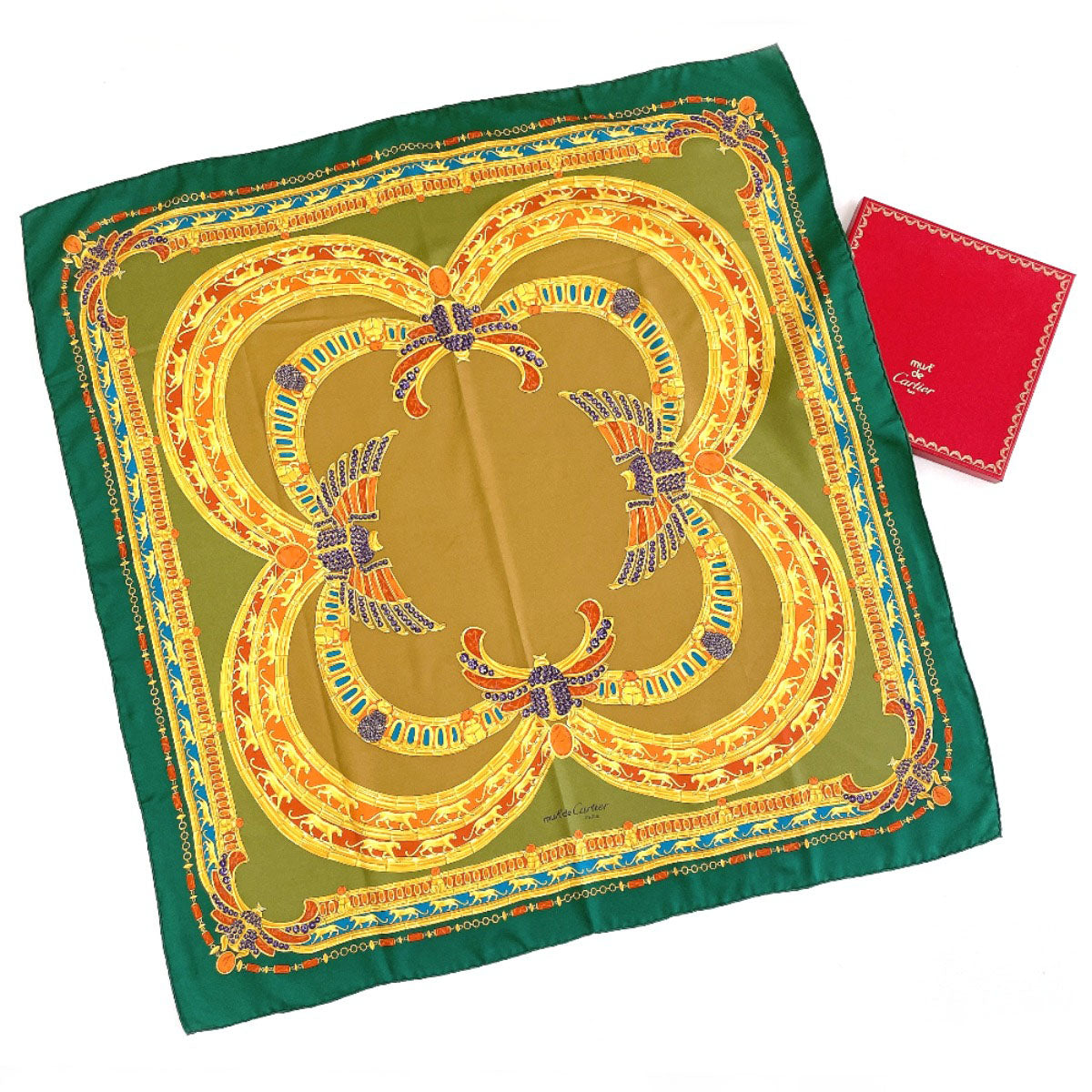 CARTIER scarf silk green green Women Second hand – JP-BRANDS.com