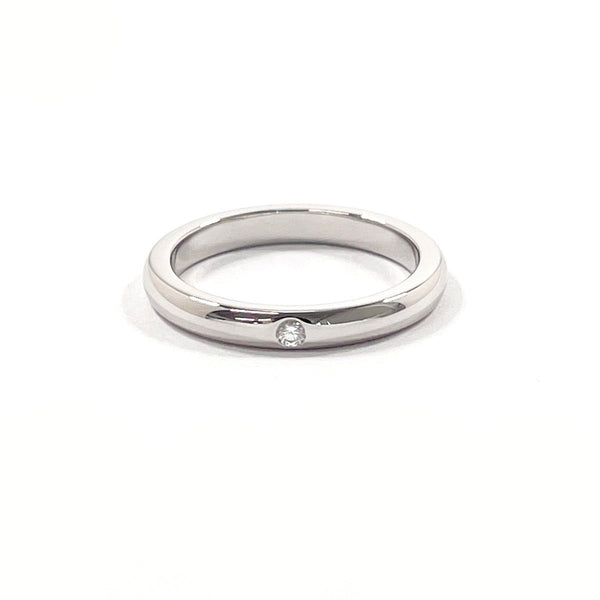 TIFFANY&Co. Ring Stacking band ring Elsa Peretti Pt950Platinum/diamond #US 4 3/4 Silver Women Second hand