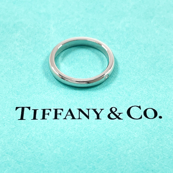 TIFFANY&Co. Ring Stacking band ring Elsa Peretti Pt950Platinum/diamond #US 4 3/4 Silver Women Second hand