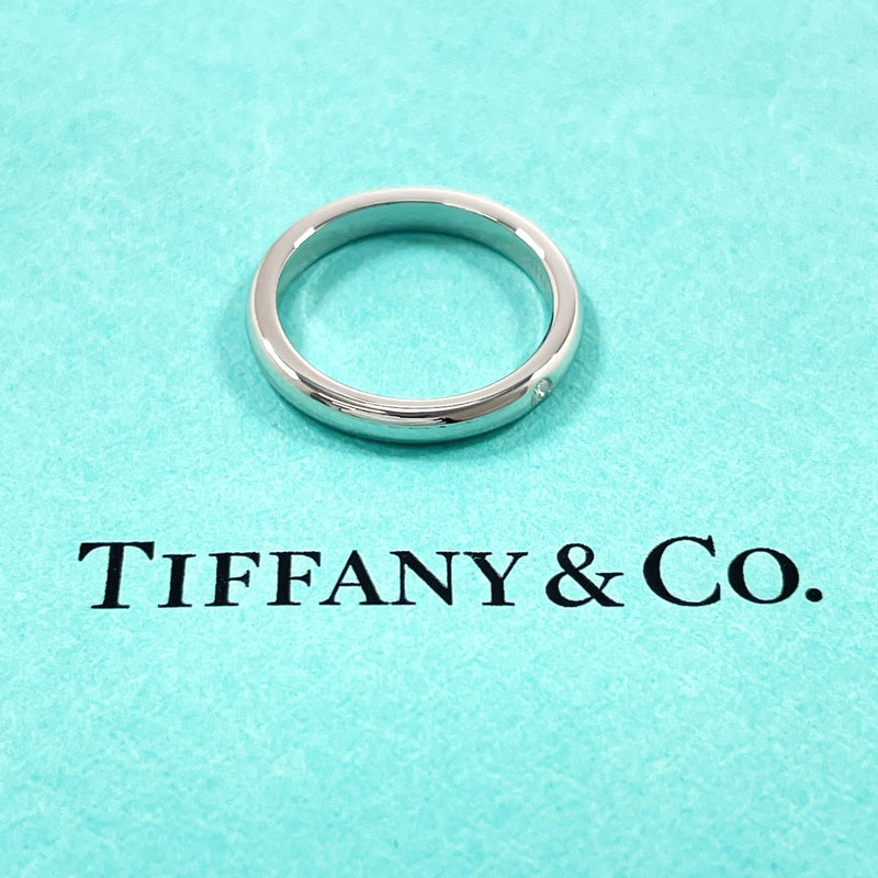 TIFFANY&Co. Ring Stacking band ring Elsa Peretti Pt950Platinum/diamond #US 4 3/4 Silver Women Second hand