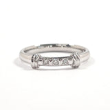 Burberrys Ring Pt900Platinum/diamond #US 5 3/4 Silver Women Second hand