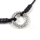 BOTTEGAVENETA Necklace Intrecciato Circle Silver925/leather Silver Silver unisex Second hand