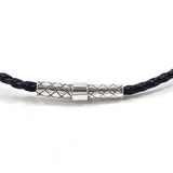 BOTTEGAVENETA Necklace Intrecciato Circle Silver925/leather Silver Silver unisex Second hand