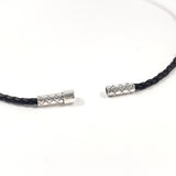 BOTTEGAVENETA Necklace Intrecciato Circle Silver925/leather Silver Silver unisex Second hand