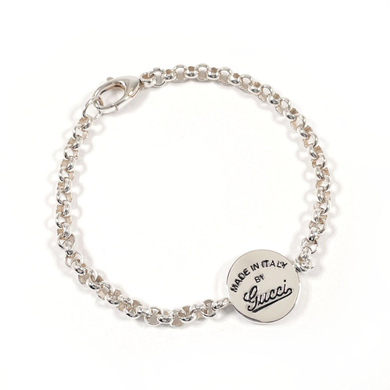 GUCCI bracelet Round plate Chain Silver925 Silver unisex Second hand