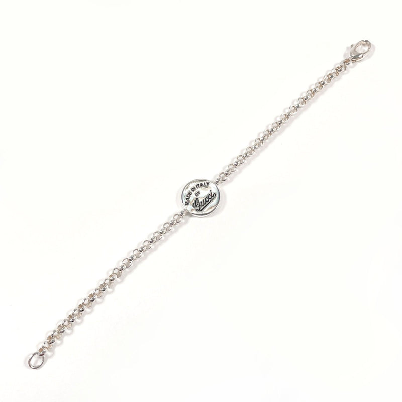 GUCCI bracelet Round plate Chain Silver925 Silver unisex Second hand