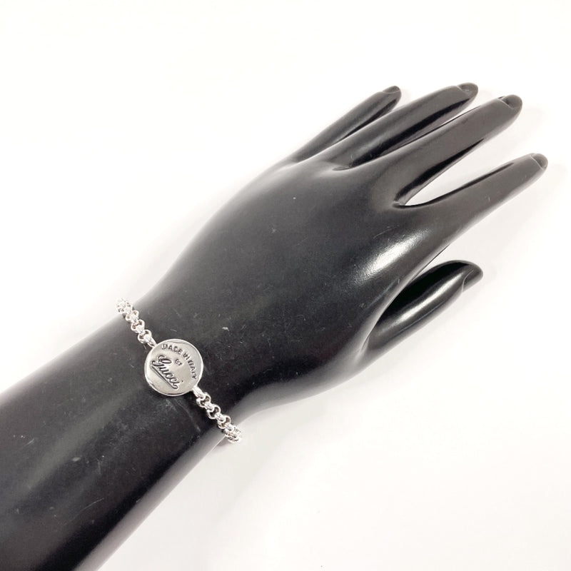 GUCCI bracelet Round plate Chain Silver925 Silver unisex Second hand