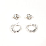 TIFFANY&Co. earring Open heart Elsa Peretti Sterling Silver/14 white gold Silver Women Second hand