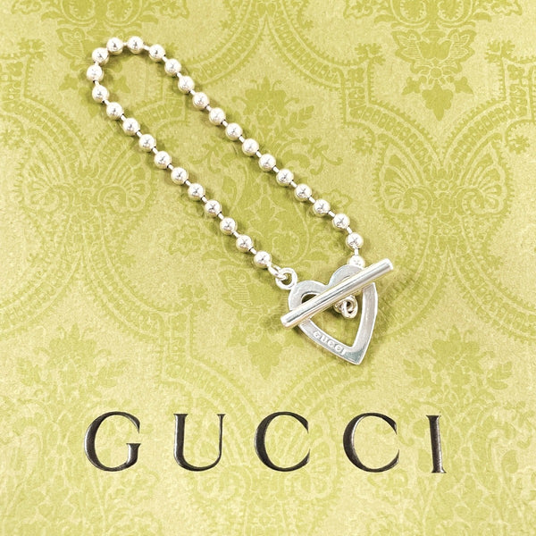GUCCI bracelet Ball Chain Heart Silver925 Silver Women Second hand