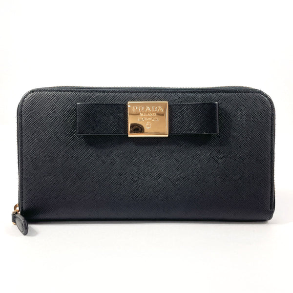PRADA purse Safiano leather Black 230A Women Second hand