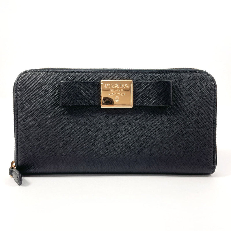 PRADA purse Safiano leather Black 230A Women Second hand