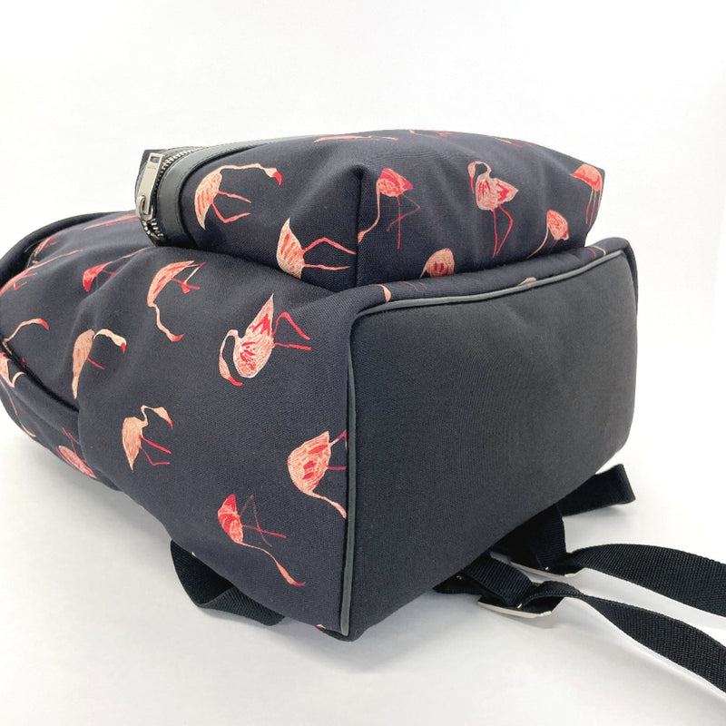 SAINT LAURENT PARIS Backpack Daypack Flamingo canvas/leather Black Women Second hand