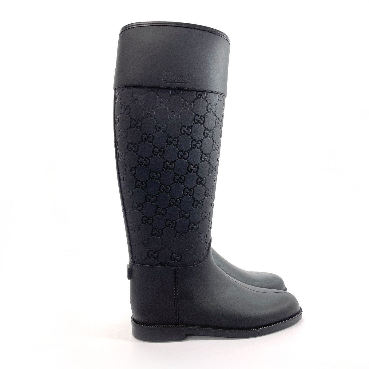 GUCCIレインシューズ38サイズ GUCCI - グッチ GUCCI GG ロゴ シューズ レインブーツ ロング 靴