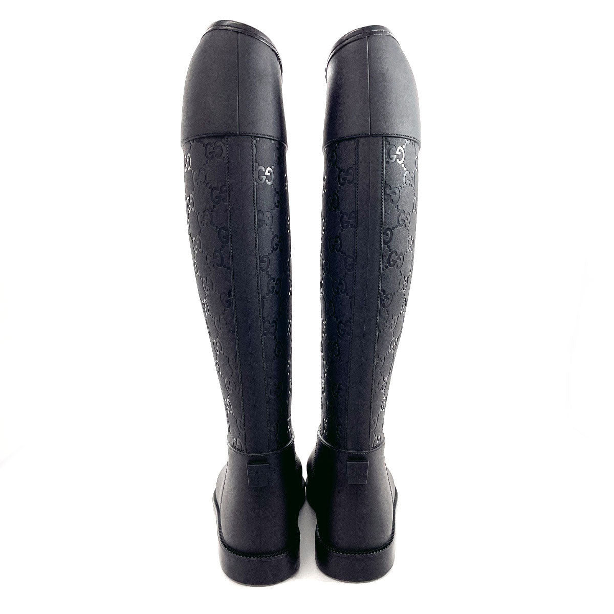 GUCCI Rain shoes GG rain boots rubber Black Women Second hand – JP