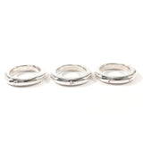 CHANEL Ring Logo 3-point ring Silver925 #US 6 1/2 Silver Women Second hand