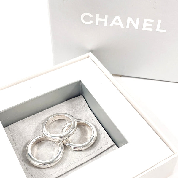 CHANEL Ring Logo 3-point ring Silver925 #US 6 1/2 Silver Women Second hand