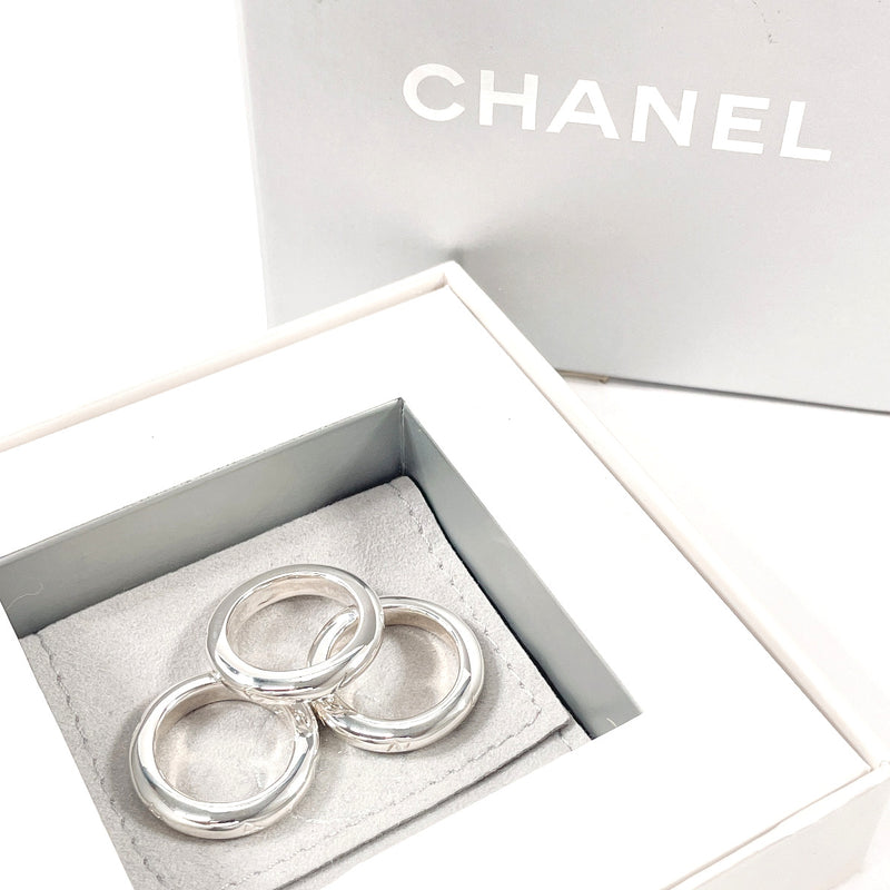 CHANEL Ring Logo 3-point ring Silver925 #US 6 1/2 Silver Women Second hand